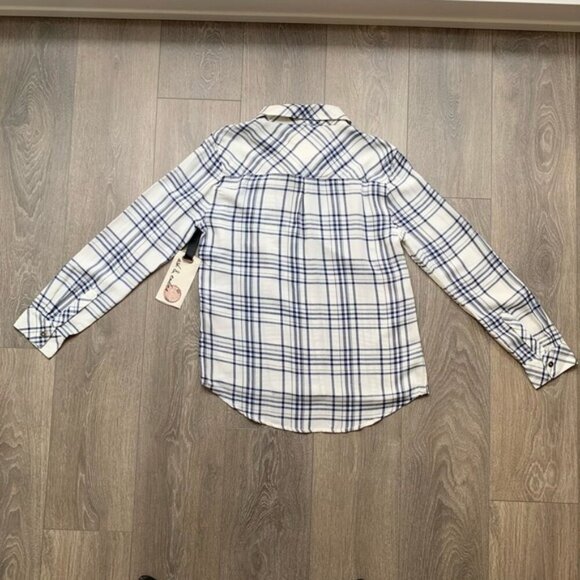 Anthropologie Ash and Ember Button Down Shirt Plaid Flannel Size XS - Picture 14 of 15